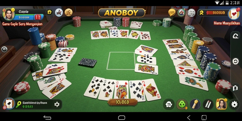 Screenshot ANOBOY menampilkan gameplay menarik permainan Gaple.