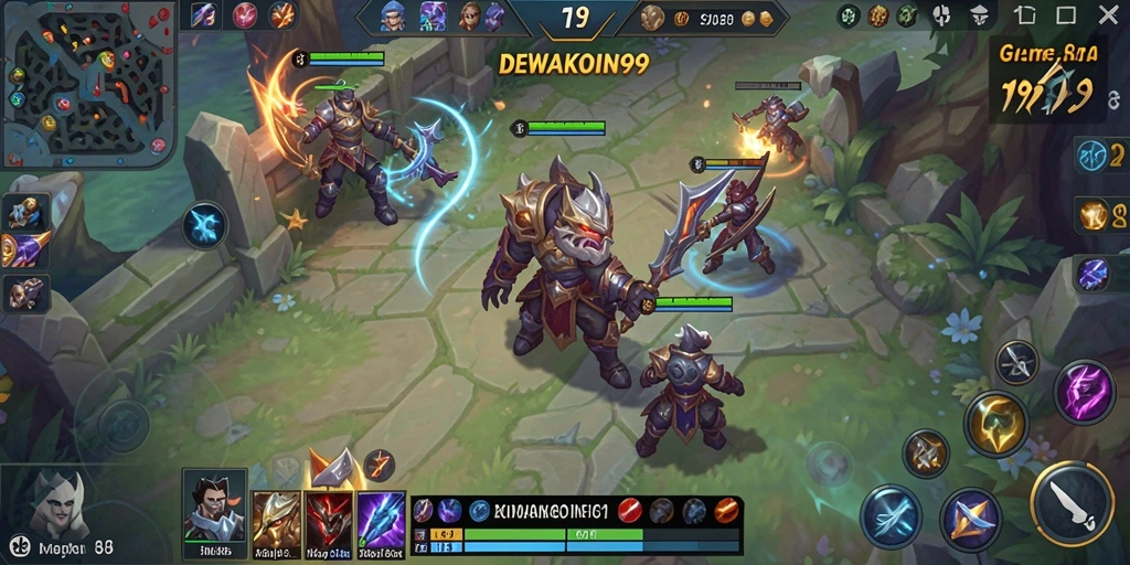 Tampilan gameplay seru di DEWAKOIN99 dengan karakter yang beragam.