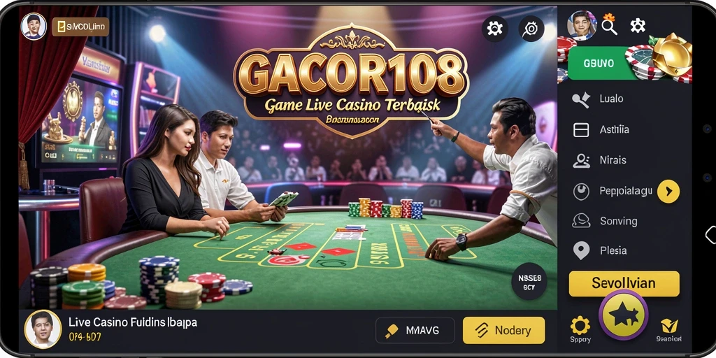 Tampilan menarik gameplay Live Casino di GACOR108 dengan dealer profesional.