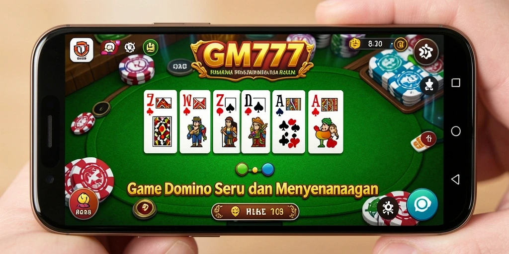 Tampilan gameplay seru dari GM777 dengan domino klasik.