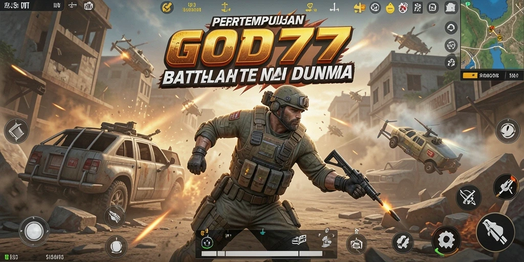 Gameplay intens di arena Battle Royale GOD77 dengan grafis yang memukau.