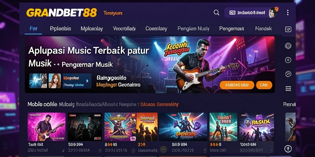 Tampilan gameplay GRANDBET88 yang menarik dengan interaksi musik.