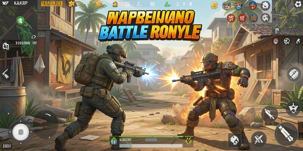 Tampilan gameplay KAKRP yang seru dan mendebarkan dalam pertempuran Battle Royale.