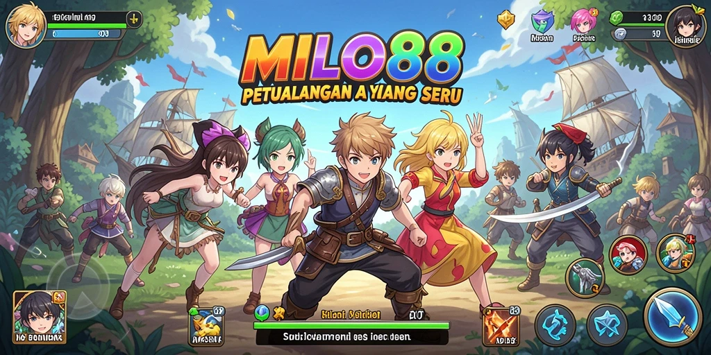 Screenshot gameplay MILO88 menampilkan karakter anime dalam aksi petualangan.