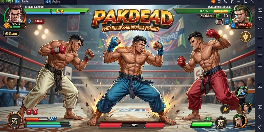 Tampilan gameplay PAKDE4D dengan aksi pertarungan yang mendebarkan.