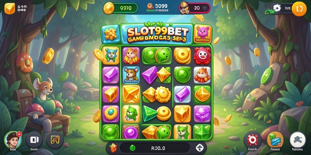 Tangkapan layar menarik dari gameplay seru SLOT99BET Match-3.
